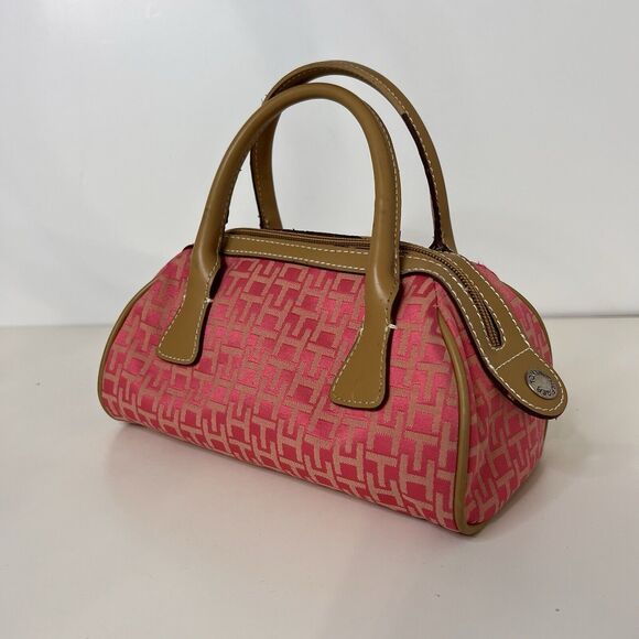 Y2K Tommy Hilfiger Mini Duffle Monogram Purse Pink - Picture 3 of 6